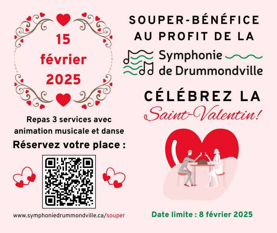 Souper bénéfice dansant au profit de la Symphonie de Drummondville