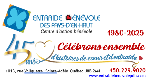 Visuel "Célébrons le 45e anniversaire de l'Entraide bénévole"