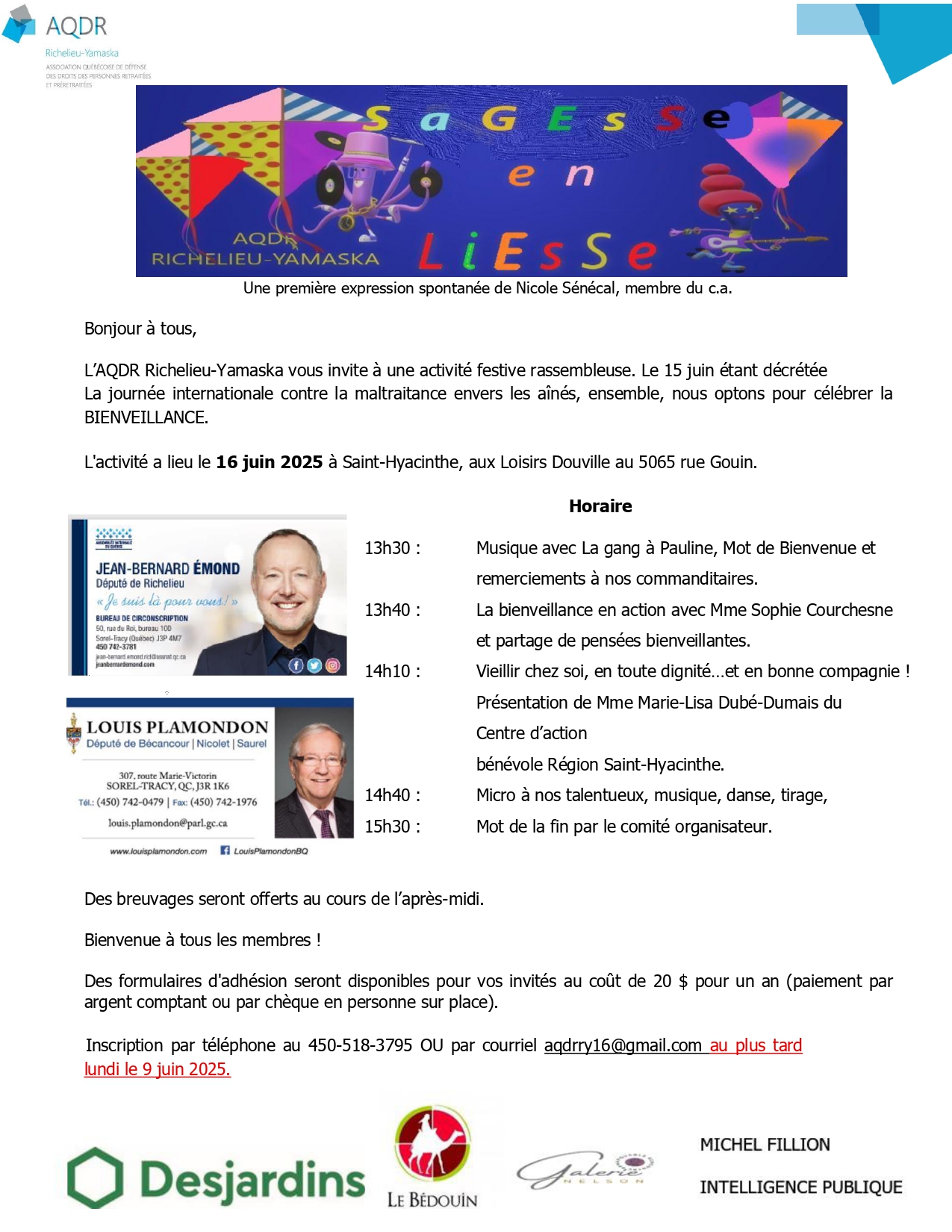 Sagesse en liesse-AQDR Richelieu-Yamaska 16 juin2025