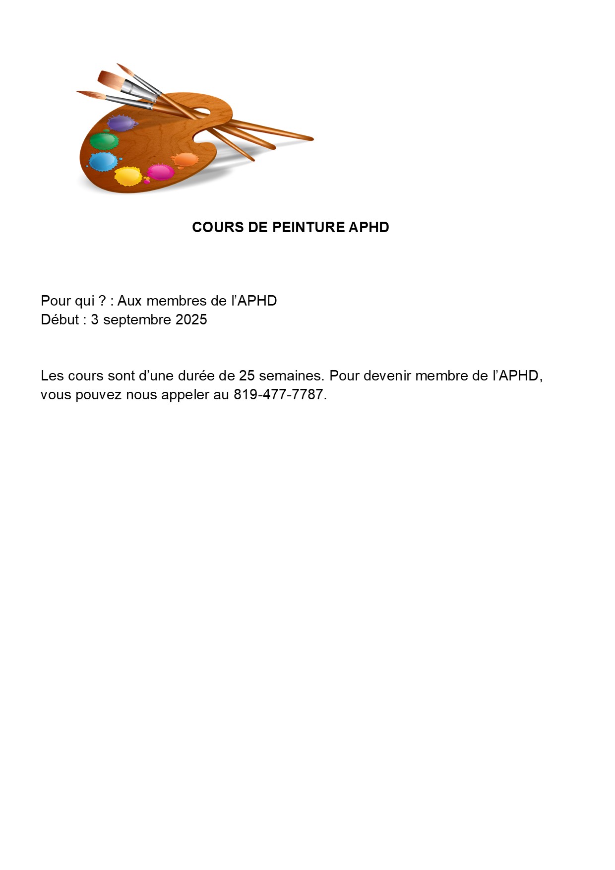 APHD -Cours de peinture