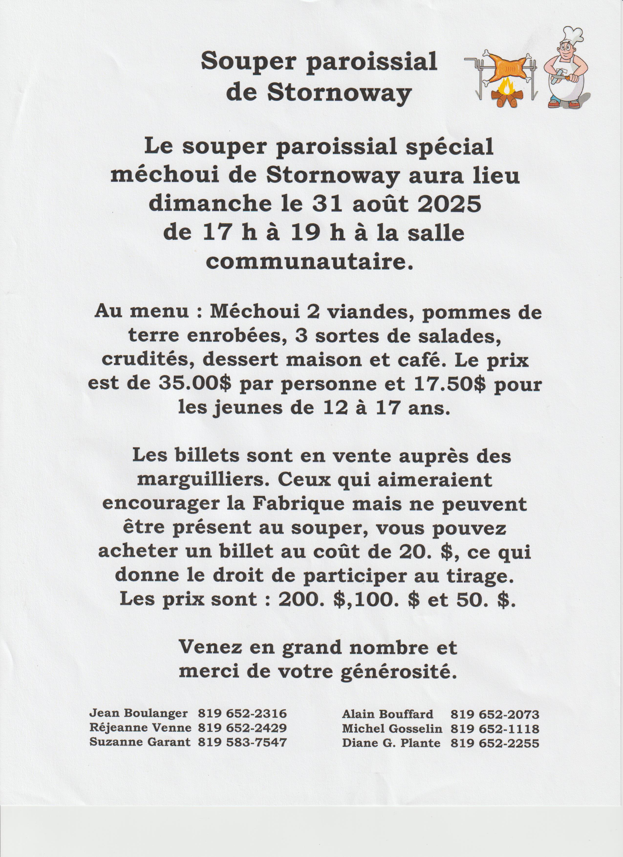 SOUPER PAROISSIAL DE STORNOWAY 