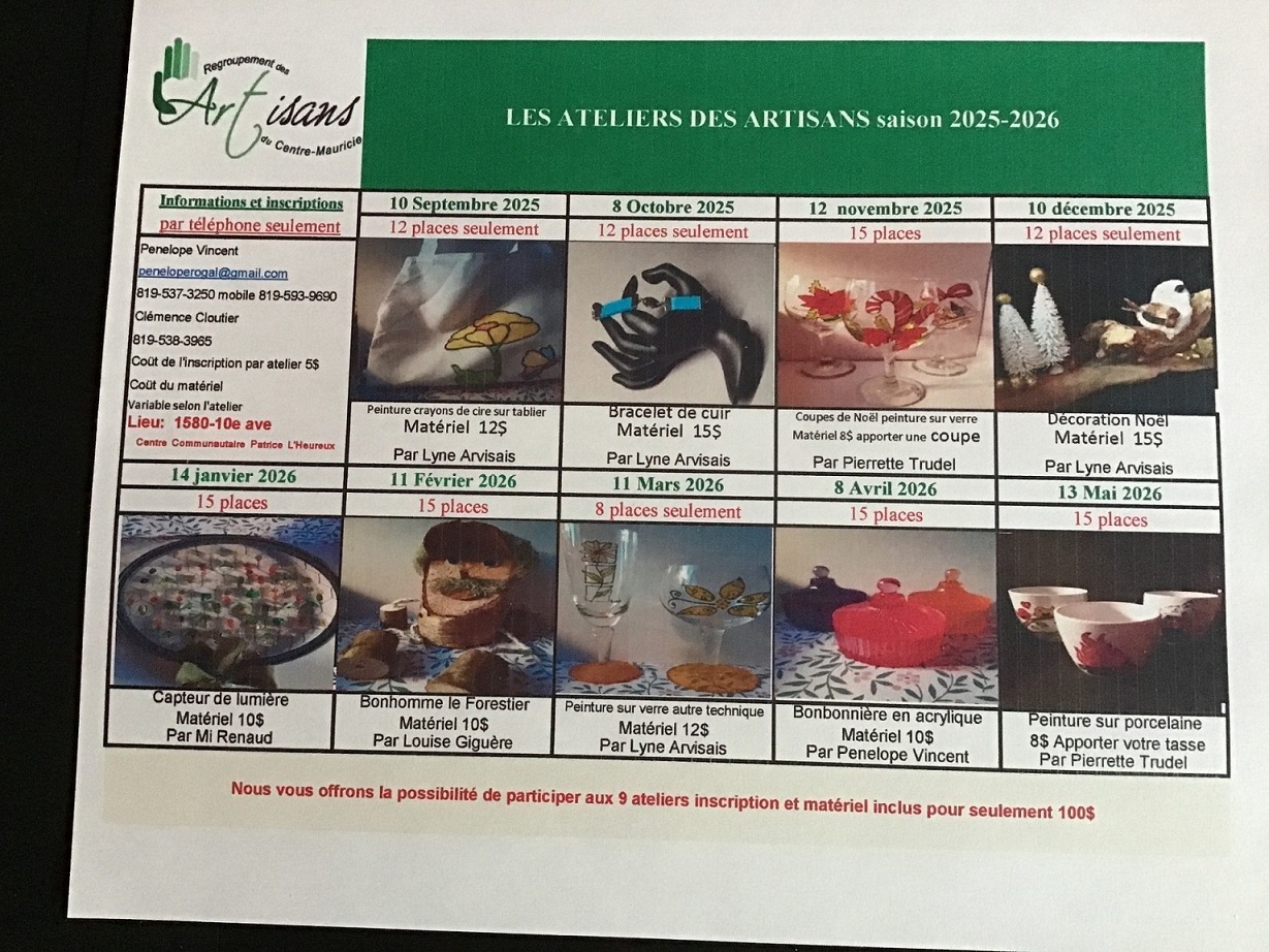 Programme ateliers 25-26