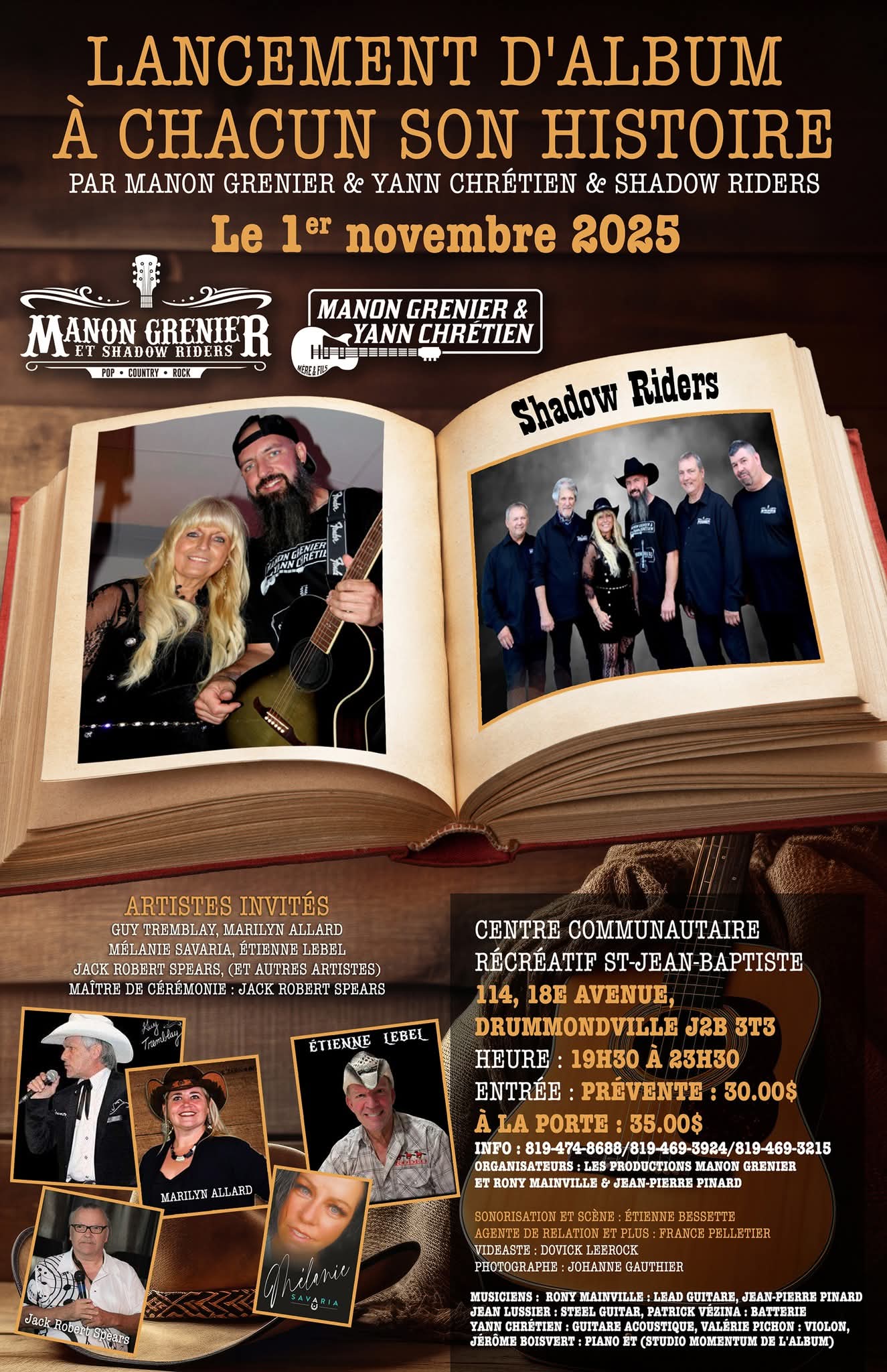 LANCEMENT D'ALBUM MANON GRENIER & YANN CHRÉTIEN & SHADOW RIDERS