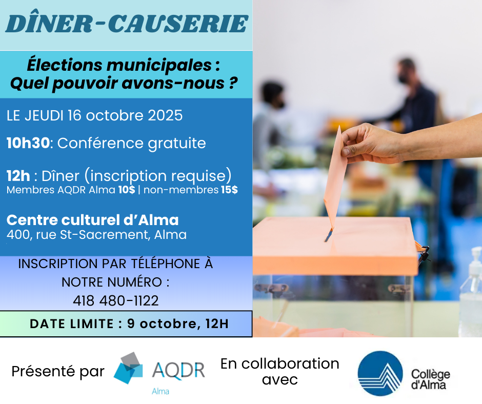 Dîner-Causerie AQDR Alma 
