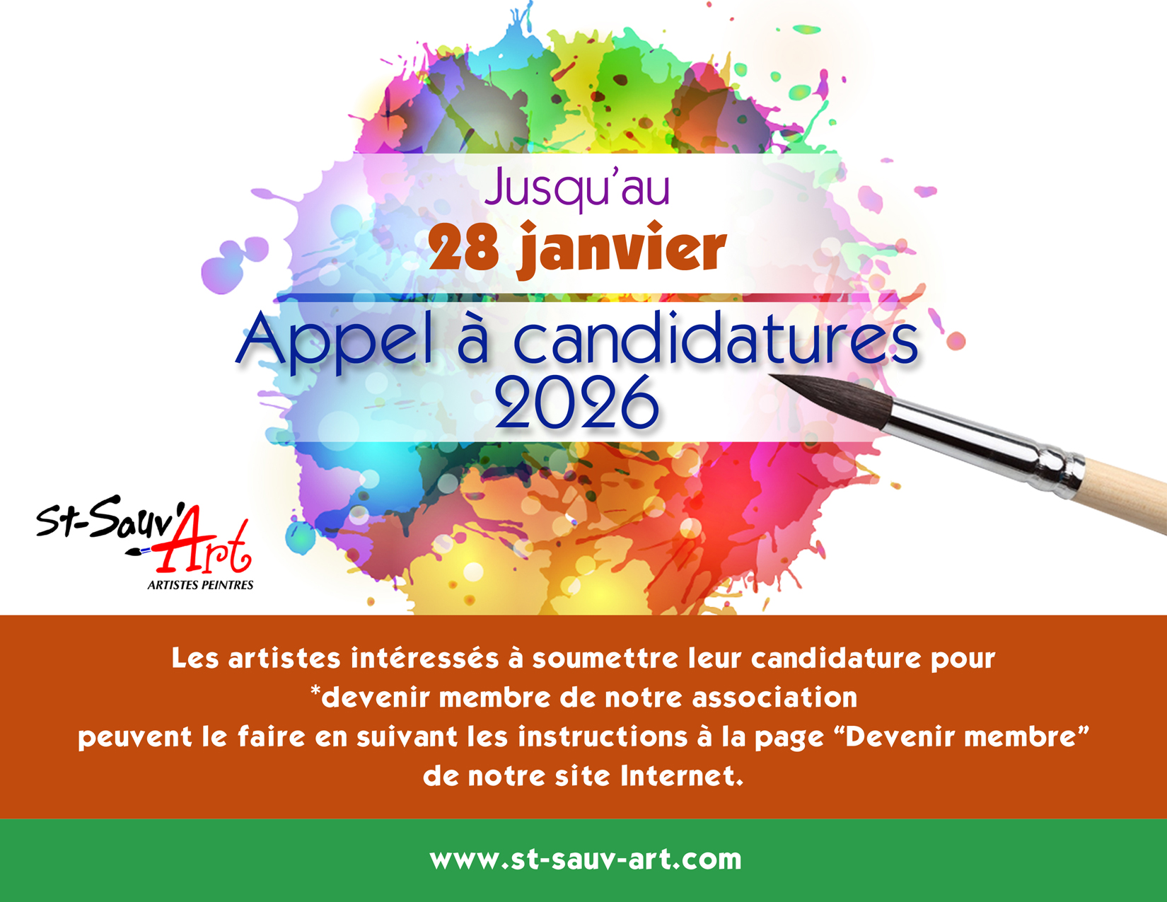 Appel à candidatures artistes peintres 2026
