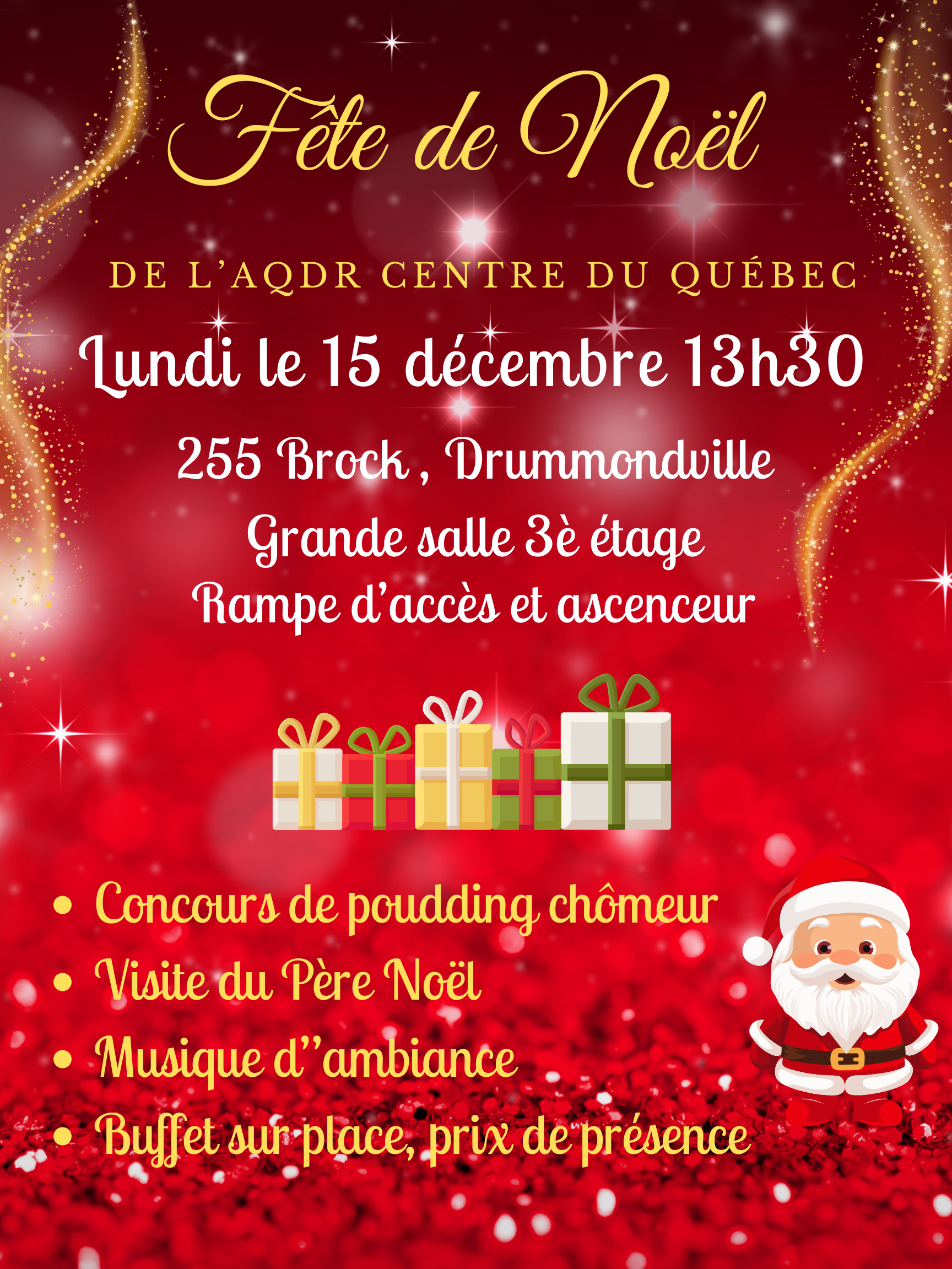 Fête de Noël de l'AQDR Centre du Québec