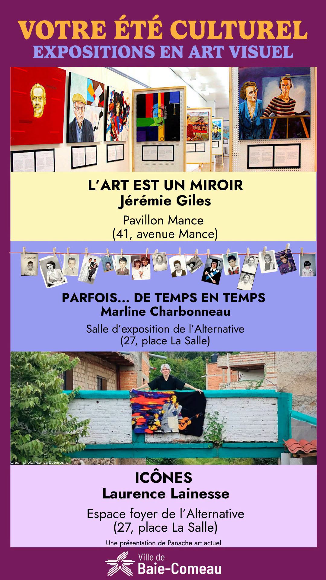 3 expositions en arts visuels présentées cet été à Baie-Comeau