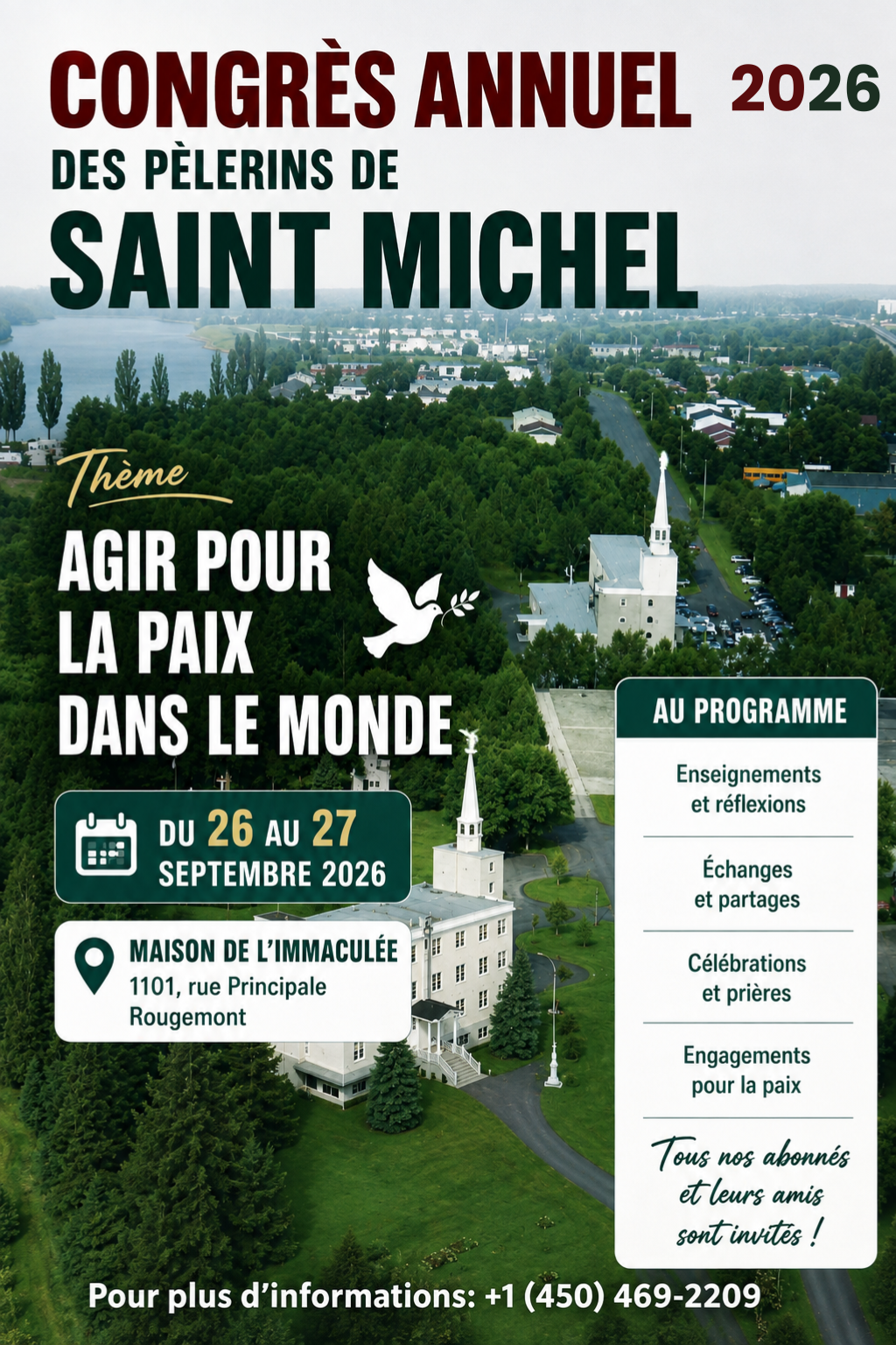 Congrès annuel des Pèlerins de Saint Michel du 26 et 27 septembre 2026