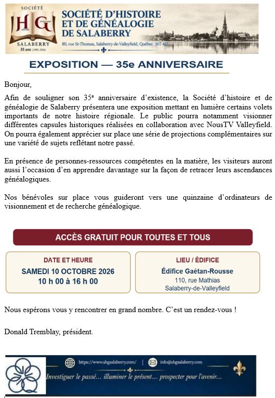 Exposition 35e anniversaire