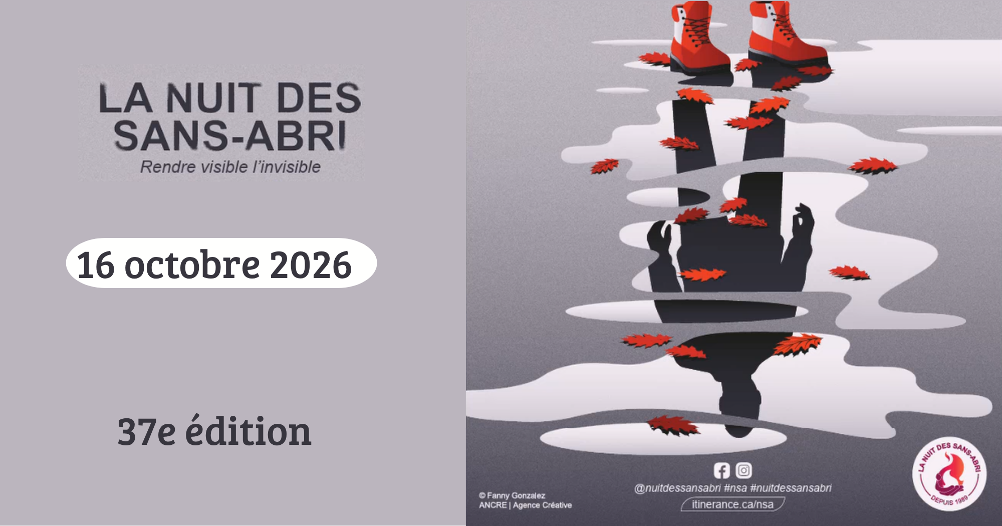 Nuit des sans-abris - Place St-Frédéric 16 octobre 2026