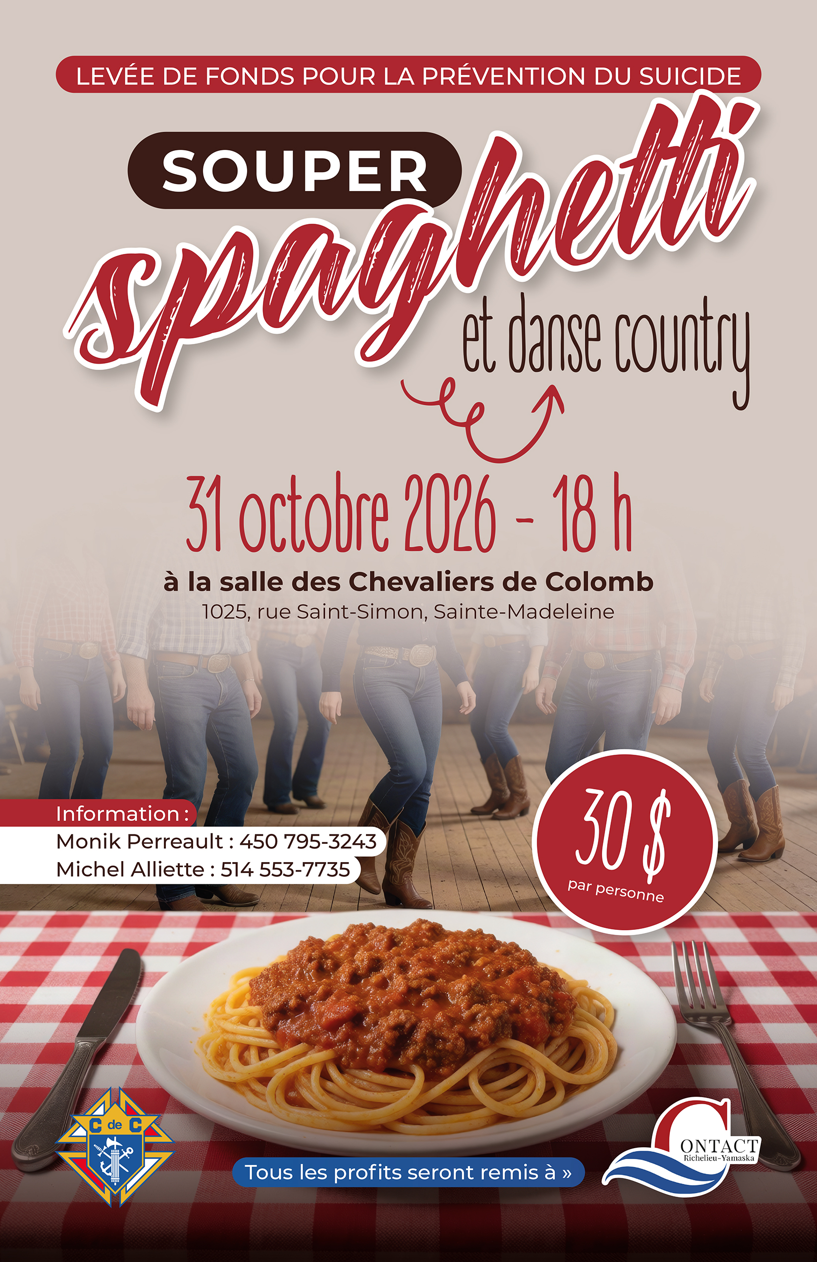 Souper et soirée levée de fonds prévention du suicide